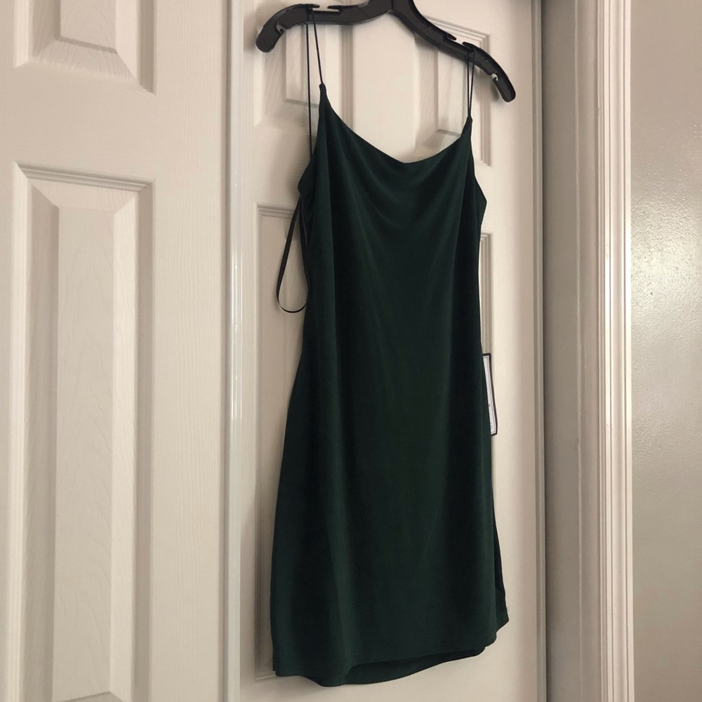 B.Darlin Mini Dress In Dark Green Color Backless
